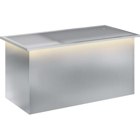 vidaXL Fioriera da giardino con LED Argento 50 x 100 x 48 cm