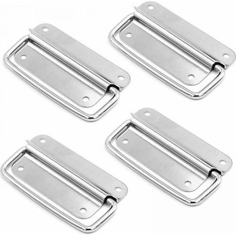 Muntra-Lot de 4 Poignées Traction Acier Inoxydable, Poignée de Caisse Extracteur Métal, pour Flight Case, Boîte à Outils, Quincaillerie (1/5)