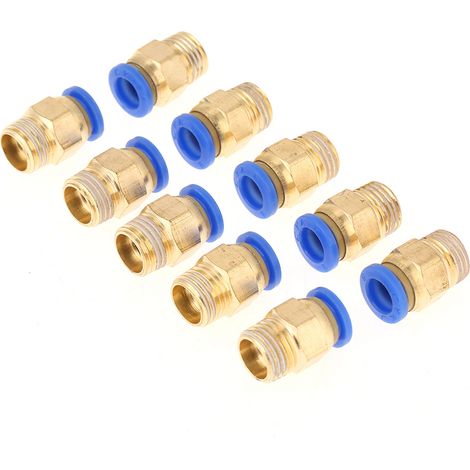 Excellent connecteur rapide en laiton 1 / 4bsp, 10pcs tourne les raccords pneumatiques à 360 degrés, l'industrie automatique pour le tuyau et le pneumatique