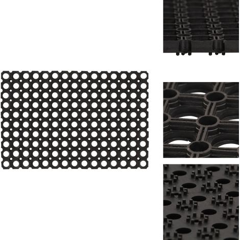 Paillasson rectangulaire 40x60 cm caoutchouc - Tapis D'entrée - Paillasson Extérieur - Paillasson Intérieur - Antidérapant - Caoutchouc (1/5)