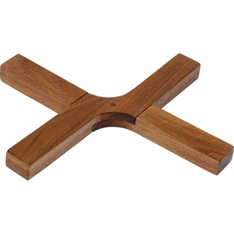Sottopentola l21cm croce di acacia, legno scuro - 5five (1/3)