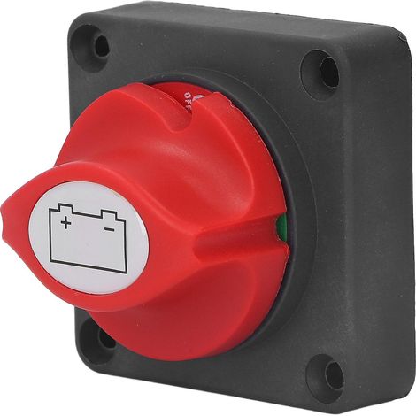 Interrupteur de déconnexion de batterie entièrement fermé, étiquette couleur claire, sélecteur d'isolateur de batterie sécurisé (1/2)