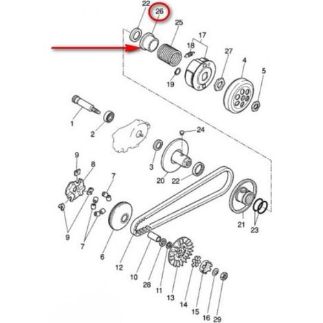Correcteur de couple origine pour scooter MBK 50 Ovetto (1/3)