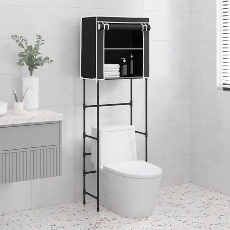 Étagère de rangement à placer au dessus du WC Noir (1/5)