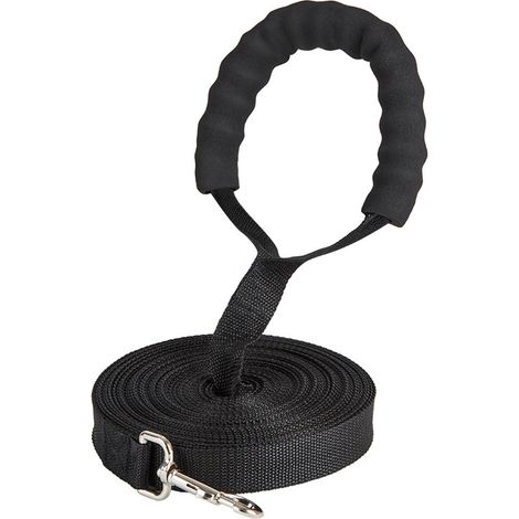 One piece of pet supplies cotton foam handle large dog leash Amazon walking dog leash dog chain outdoor training（Black-10m2.5cm）