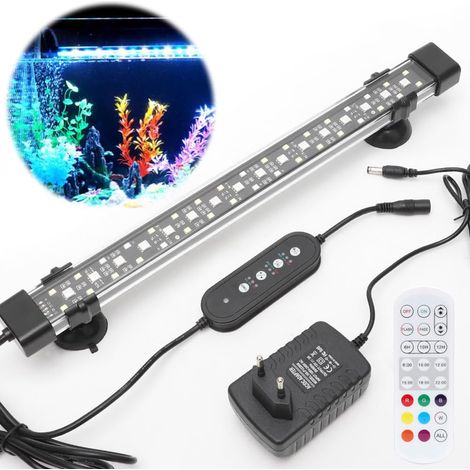 LED Minuterie Éclairage D'aquarium, 24/7 Full Spectrum Lampe Aquarium LED, 10 Niveaux de Luminosité à Intensité Variable, Éclairage LED Aquarium Lampe, pour Réservoir de Poissons Plante (1/5)