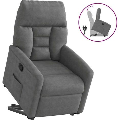 Maison Exclusive - Fauteuil inclinable gris foncé tissu microfibre (1/5)