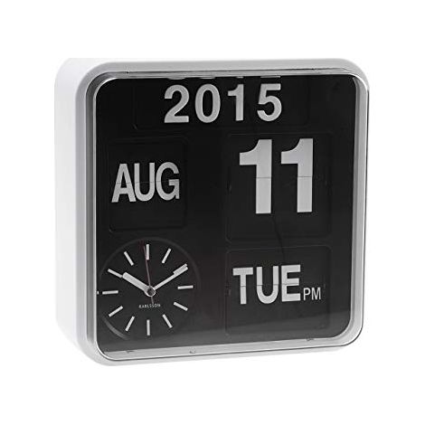 Karlsson Miniature Retro Flip, Orologio da Parete, Bianco (White) (1/4)