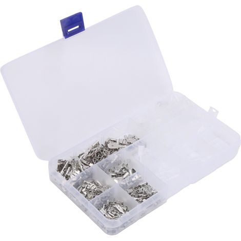 Kit d'assortiment de 315 cosses à sertir pour fils, fournitures industrielles, argentées, 2,8/4,8/6,3 mm (1/5)