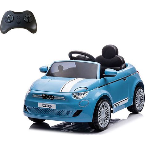 Macchina Elettrica per Bambini Fiat 500 12V 30W con Telecomando Luci e Suoni Blu (1/5)
