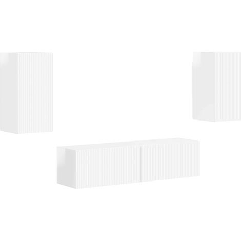 TV Cabinet Set 4 pcs High Gloss White Engineered Wood vidaXL