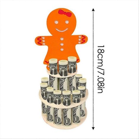 Coffret bois distributeur de billets de Noël, organiseur cadeau en bois naturel, étui à banknotes festif, porte-monnaie décoratif pour sapin, rangement de cash avec motif hivernal, lot de 1, idéal off (1/5)