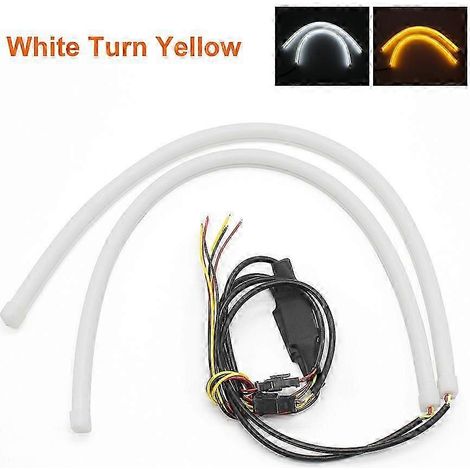 Lot de 2 bandes LED bicolores flexibles de 30 cm, 45 cm et 60 cm, pour feux de jour (Angel Eyes) et clignotants (DC 12 V). (1/5)