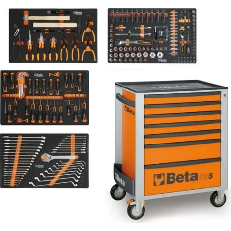 Beta BW 2400S 7/E-S Cassettiera mobile con assortimento in termoformati 240 Pz. - Arancione