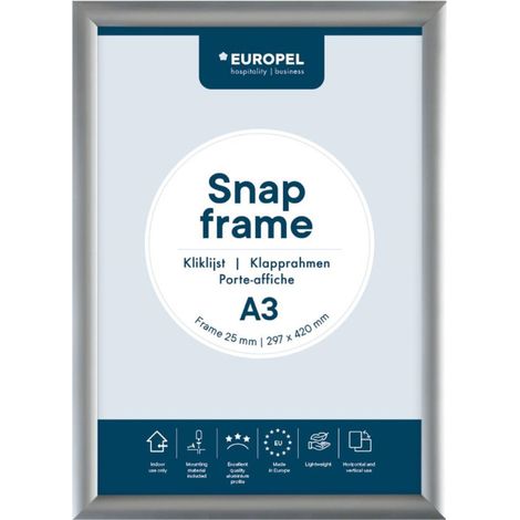 Cadre clipsable en aluminium Europel A3 25mm - DTM PRIMERA (1/5)