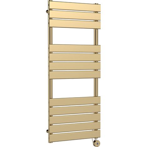 Nuie 1213mm x 500mm Brushed Brass 600 Watt Electric Heated Towel Rail - HL859 (1/3)