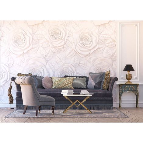 Poster Thème fleurs blanches- 360 x 270 cm (1/3)