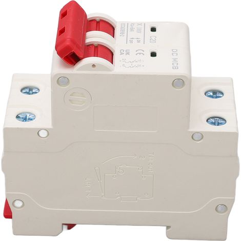Disjoncteur miniature DC DZ47s-63Z C20 2P, 20A, 1000V continu, pour systèmes solaires photovoltaïques, montage sur rail DIN, pouvoir de coupure 6000A, basse tension. (1/5)