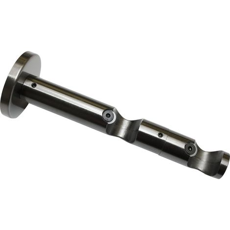 Gardinia 10011155 Supporto Aperto a Doppio Binario per Asta, Metallo, Titanio, 8x8x0.1 cm (1/5)