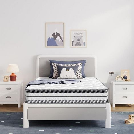 Matelas 90x200 cm Memoire de Forme, Épaisseur 25 cm, H3 Moyenne Ferme, Hybride Mousse & Ressorts Ensachés, Ergonomique 8 Zones (1/5)