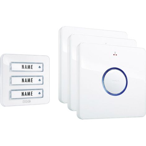 Funkklingel Komplett-Set – Reichweite bis 200m – 8 Melodien – Optische und akustische Klingelanzeige – Erweiterbar mit max. 3 Sendern – M-E Modern-Electronics