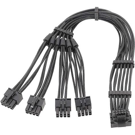 Câble 3x 4x 8 broches mâle vers 12VHPWR PCIE5.0 16 broches ATX3.0 pour cartes graphiques RTX40 - 70 cm 4X8PLB (1/4)