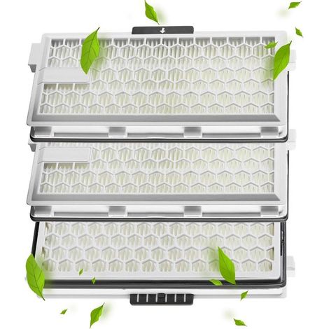 3 HEPA AirClean Plus Filter weiß geeignet für Miele Complete C3 PowerLine Staubsauger S8340 AirClean SF-HA 50 kompatibel mit Complete C2 C3 C1 C2