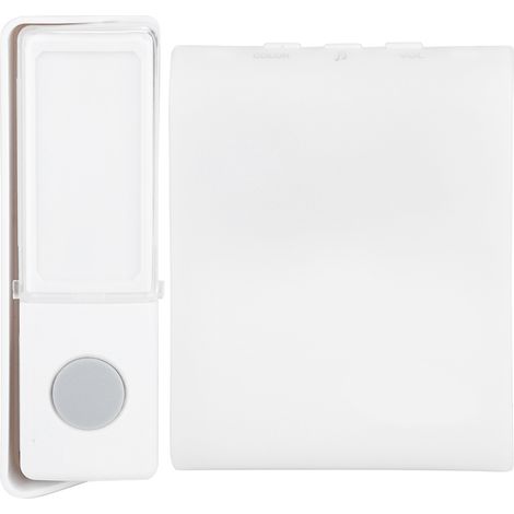 Sonnette sans fil à bouton pour personnes âgées ou sourdes, avec 7 couleurs de clignotement.