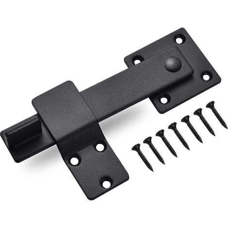 Loquet de porte en acier inoxydable, serrure de porte coulissante, serrure de porte basculante avec vis de réglage, loquet noir