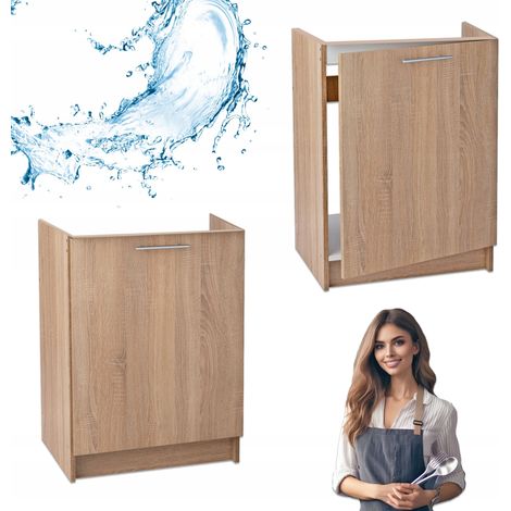 Meuble de cuisine sous évier - 60 x 60 x 83 cm - Chêne Sonoma - Élégant et fonctionnel
