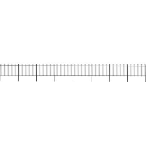 vidaXL Recinzione da Giardino con Punta a Lancia 1339x120 cm Nero