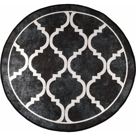 Maison Exclusive - Teppich Waschbar Schwarz und Weiß Ø 120 cm