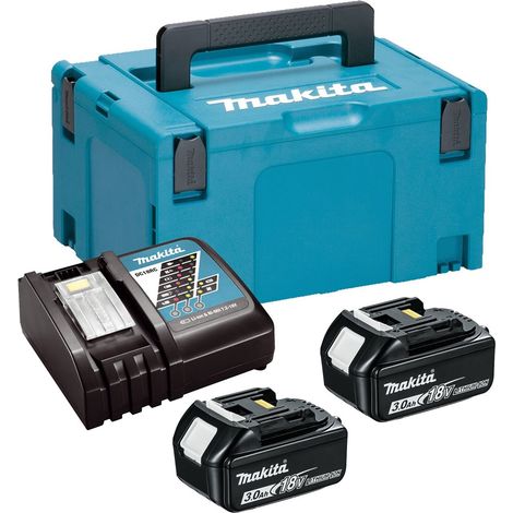 Makita BL1830 18v 2 x 3.0ah Lithium Batteries DC18RC Fast Charger + Makpac Case (1/2)