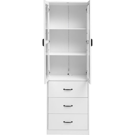 Mobile vetrina con 3 cassetti e LED 200 cm OKMYHOME (1/2)