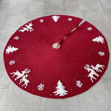 Jupe d'arbre de Noël, base d'arbre d'élan de 122 cm, couvre-pieds d'élan et arrangement de centres de table de décoration de fête (1/5)