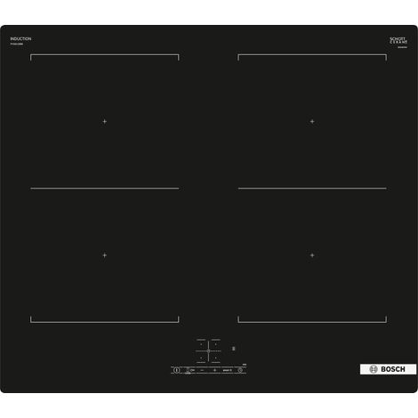 Placa de inducción empotrada Bosch Serie 4 PVQ611BB6E de 60 cm y 4 fuegos color negro (1/4)