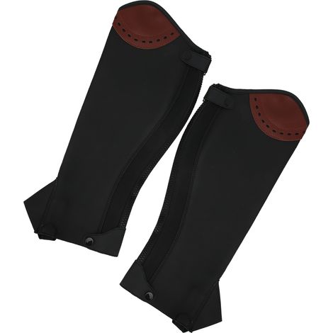 2 Stück Leder-Halbchaps für den Reitsport, Beinschutz für Erwachsene (Größe M) (1/5)