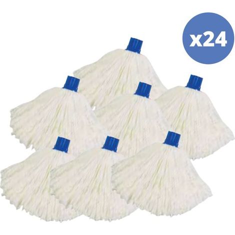 Lot de 24 franges blanches en microfibre, 150 g