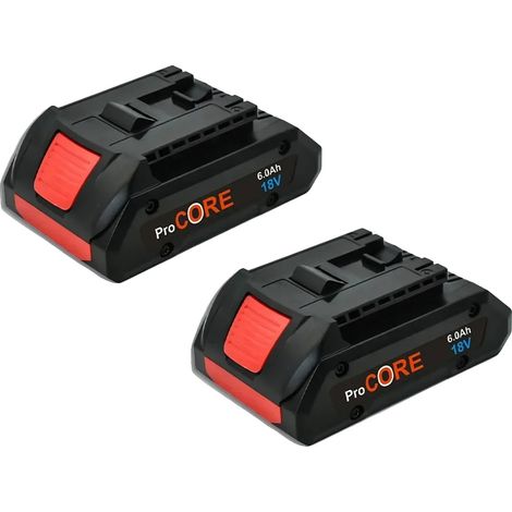 Batterie de remplacement, capacité de 6000mAh, compatible avec les chargeurs 18V, 6.0Ah 2pcs (1/2)