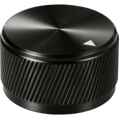 TRU COMPONENTS TC-11613816 Drehknopf mit Knopfmarkierung Schwarz (Ø x H) 30 mm x 17 mm Aluminium 1