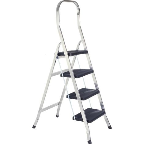 Marvin Scala Pieghevole in Alluminio 2 3 4 5 Gradini, Scaletta Domestica Antiscivolo con Pedata Larga, Sgabello Scala Salvaspazio Richiudibile Robusta Multiuso per Casa Cucina Garage Portata 150 kg 4 (1/2)