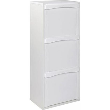 Mobile pattumiera 3 scomparti bianco cm 40x26x101h