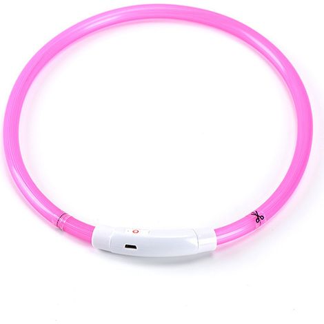 Wiederaufladbares LED-Hundehalsband 35 cm, wasserdichtes PVC - 3 Lichtmodi, USB-betrieben, nachts gut sichtbar, für mittelgroße und große Katzen (1/5)