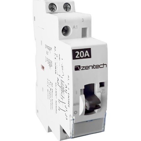Zenitech – Contacteur jour/nuit 20A 250V – Norme NF – Pour gestion optimisée de l'énergie – Installation domestique et professionnelle
