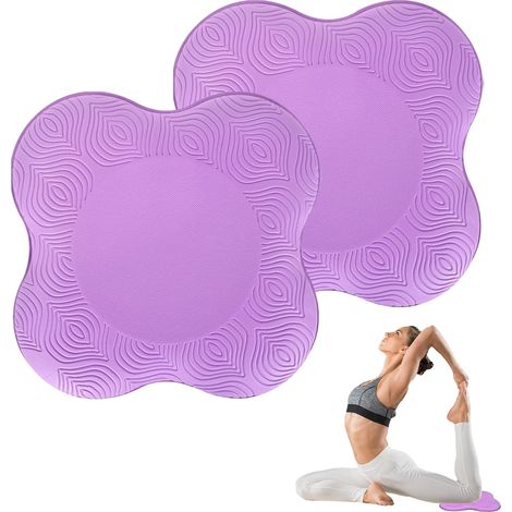 2 Pieces Yoga Knee Pad Yoga Mat Knee Pads Lightweight Non-Slip Pilates Accessories to Protect Knees, Wrists and Elbows (1/5)