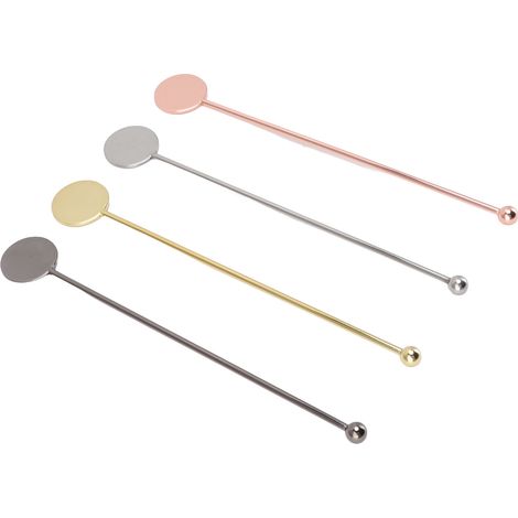 Set mit 4 Cocktailrührstäbchen aus Edelstahl 304, geeignet zum Mischen von Säften, Kaffee und Tee (1/5)