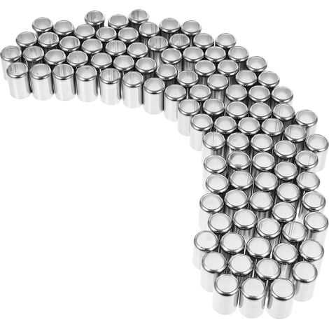 100 Pièces Manchons en Acier Inoxydable Argenté pour Tuyaux Hydrauliques Haute Pression, Accessoires de Raccordement Robustes, Installation Facile pour Systèmes Industriels (1/5)