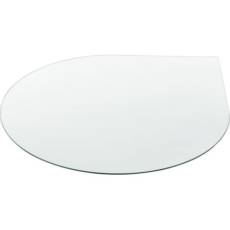 Piano tavolo in vetro ESG diametro 90 cm ovale trasparente 030008122