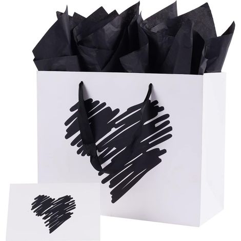 Sac cadeau blanc en forme de cœur - se porte à la main - idéal pour offrir -302413cm