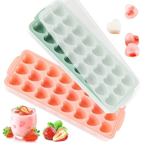 Moule à glaçons cœur en silicone 2 pièces pour cocktails, chocolat, boissons d'été DIY